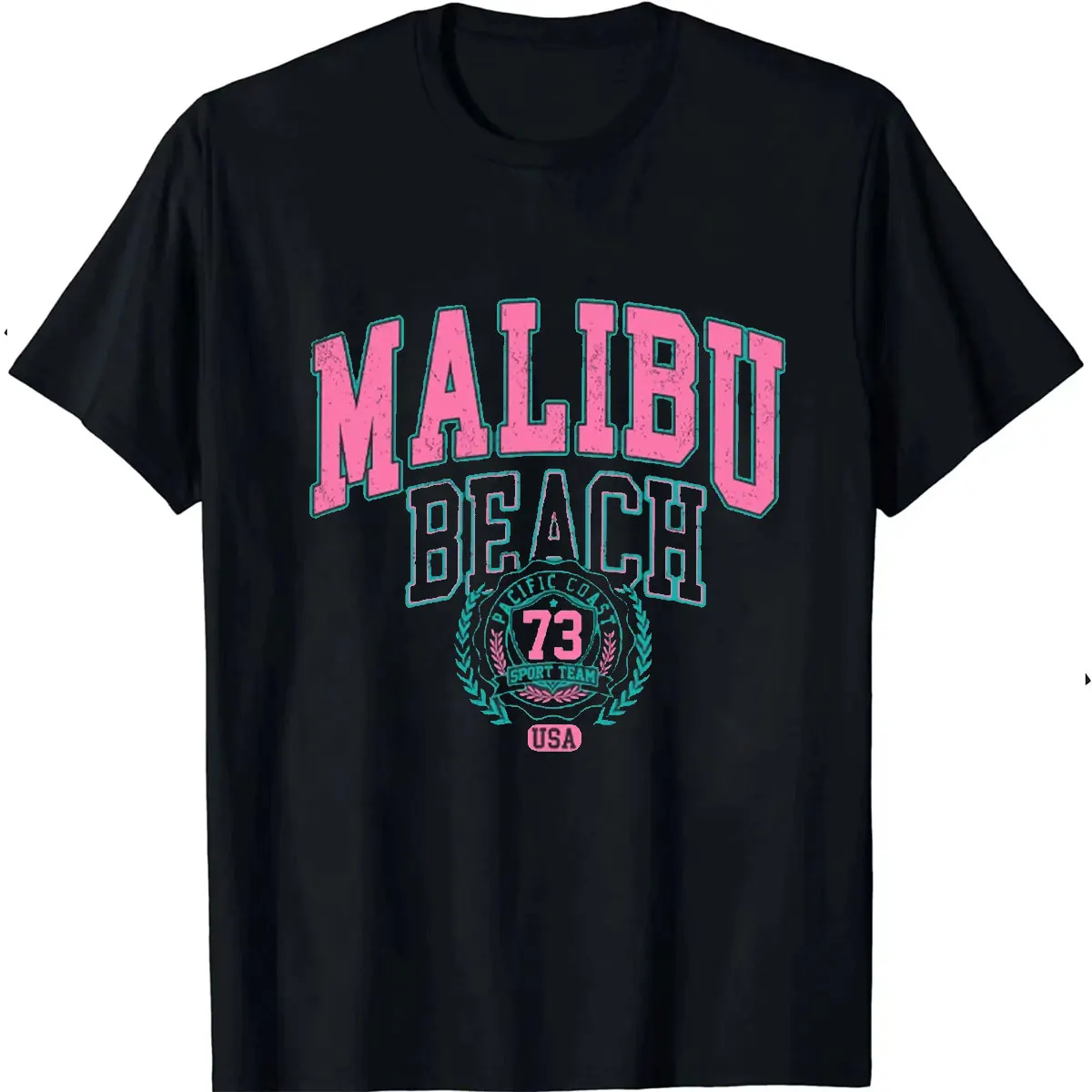 Street Women Cotton T-Shirt Malibu Beach Simple Letter Printing Print Tee Shirt Fashion  Tops Casual Female Clothes Unisex