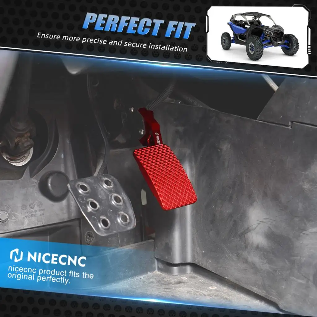 

NICECNC Gas Pedal Extender Billet For Can-Am Maverick X3 Max R 4x4 XDS Turbo DPS 2018 6061 AluminiumRust Resistance