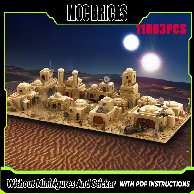 

Новые строительные блоки MOC, планета, кино сцена, модель архитектуры Mos Eisley Tavern, детская игрушка в подарок, набор для сборки «сделай сам»