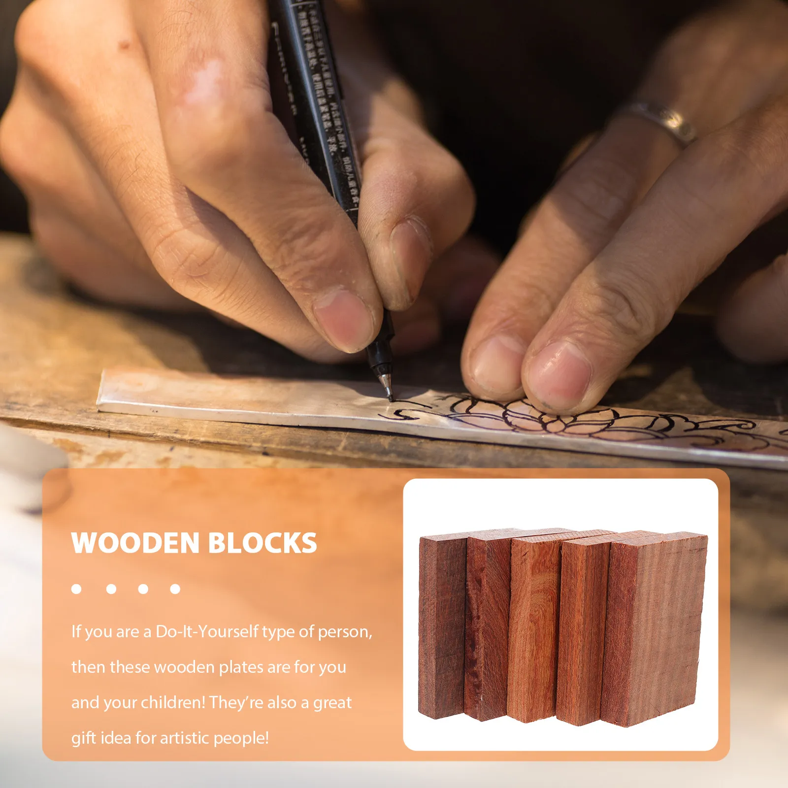 

5 шт. маленьких заготовок из фиолетового сандалового дерева для творчества, необработанные деревянные блоки, креативные подложки для резьбы и декора своими руками