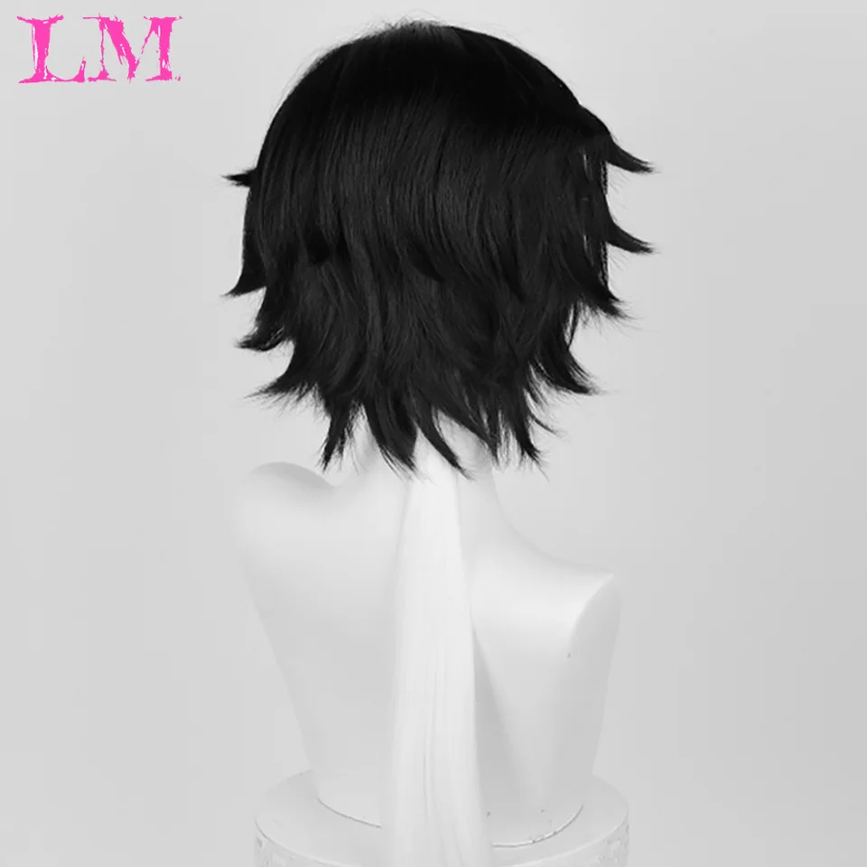 LM Synthetic Joseph COS wig Short Cosplay Wig Silver Red Pink Blonde Grass Green Black Straight Men's Wig for Halloween Cosplay