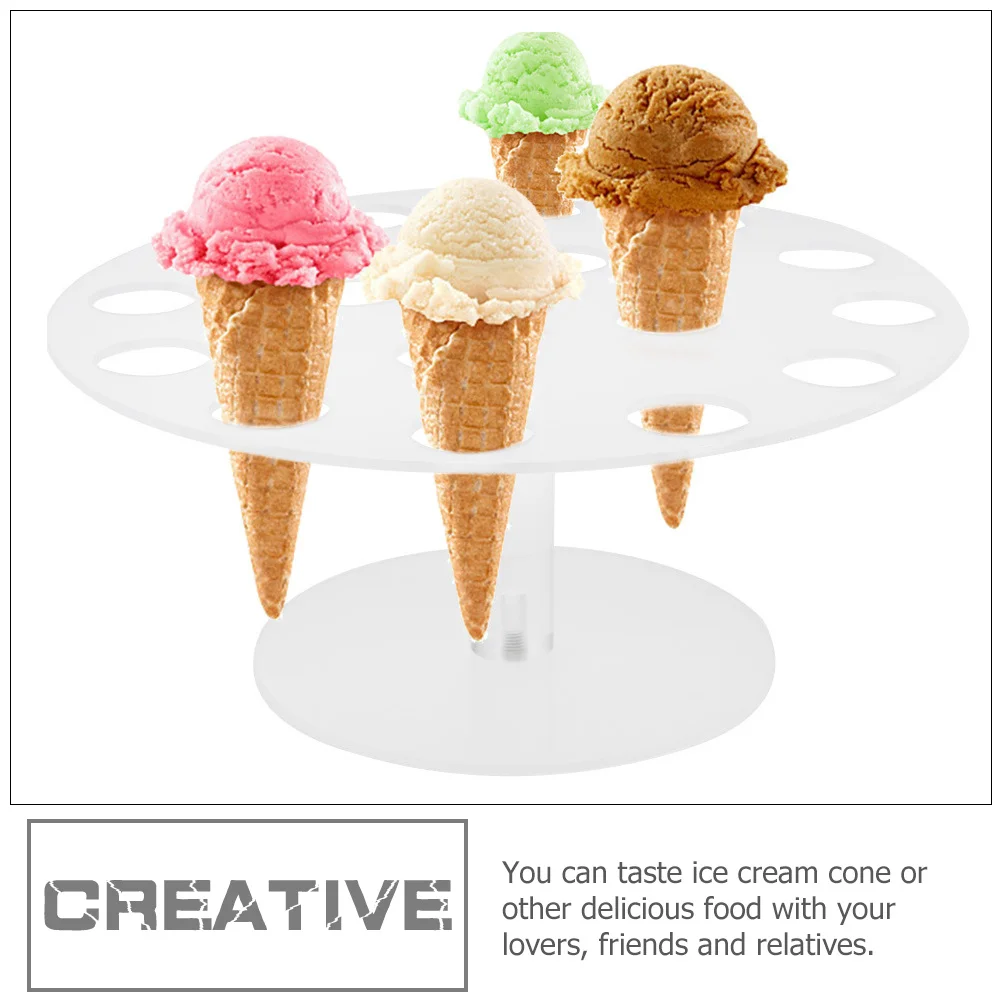 

Ice Cream Stand Transparent Acrylic Cone Holder for Party Display Serving Ice Cream Sushi Snack Decoration Cone Holder