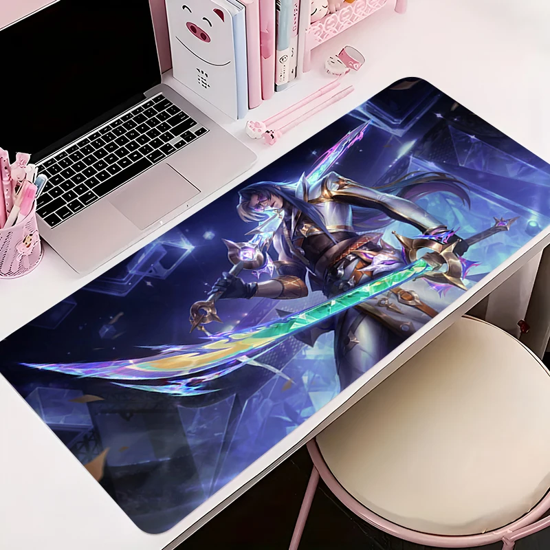 

Office PC Gamer Mouse Pad Gaming Accessories Keyboard Mat Anime Anti-slip HD Mousepad Rubber L-league of Legends Yone Desk Mat