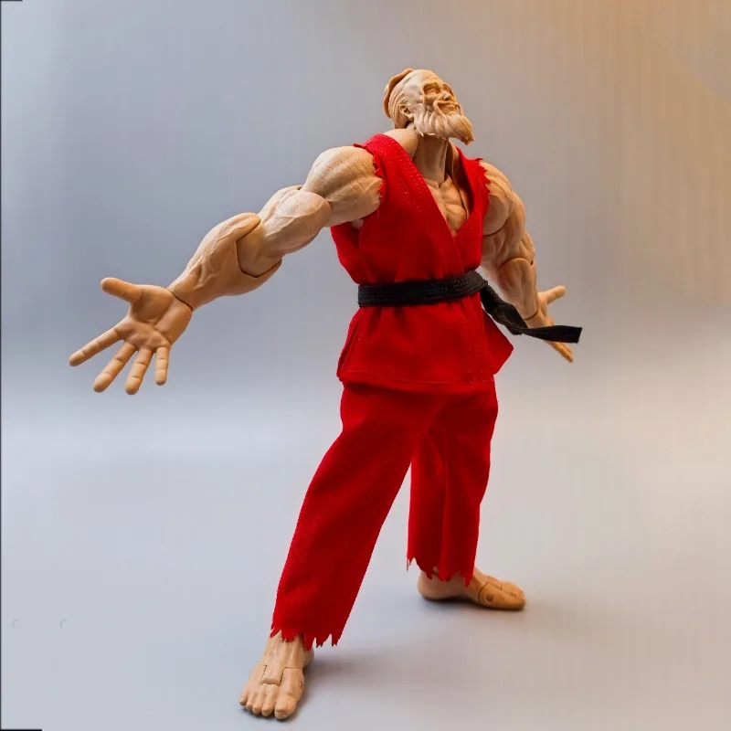 【Nur Kleidung】1/12 Street Fighter Ryu Ken Taekwondo Judo-Trainingsanzug, Weste, Hose, Gürtel-Set für 6-Zoll-Actionfiguren, Romankey-Körper – Detail 5