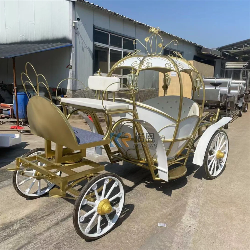 

Luxury Classic Vintage Horse Drawn Pumpkin Carriage Customized Royal Gorgeous Pumpkin Carriage For Wedding Celebration
