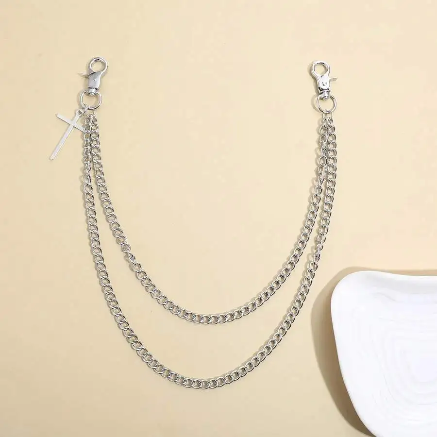 

Double Layer Pants Chain For Jeans Skirts Shorts Gothic Punk Style Accessory