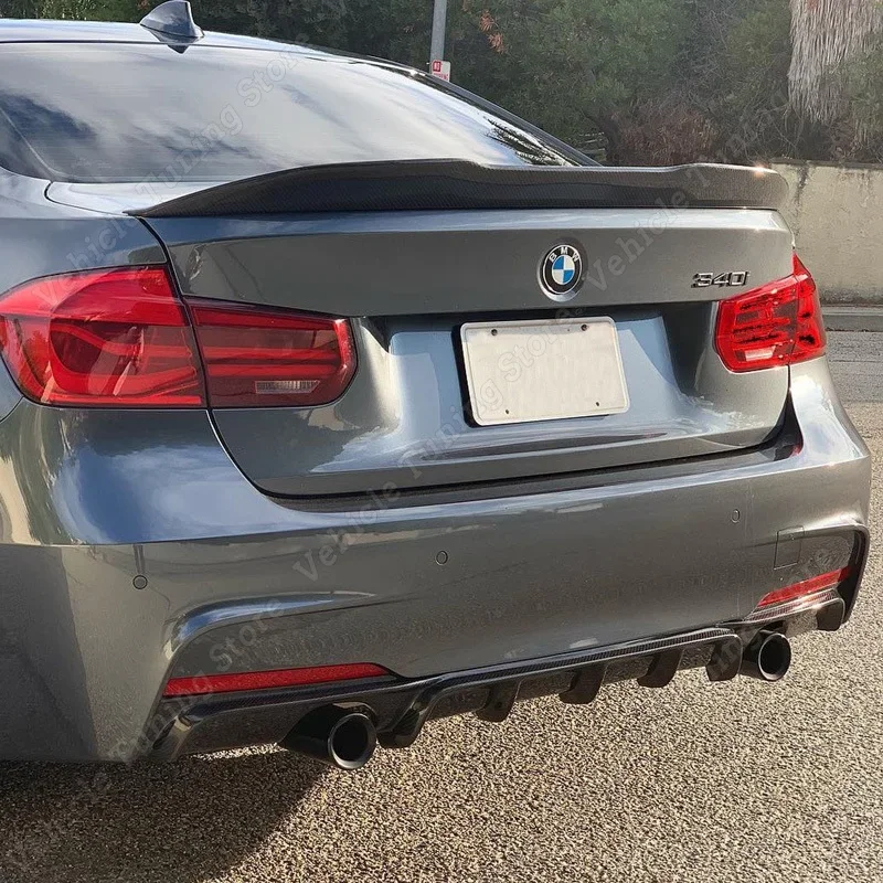 Gloss Nero Diffusore Posteriore Paraurti Labbro Per BMW Serie 3 F30 F31 F35 M Sport 2013-2019 Bodykits Deflettore Tuning ABS Finiture In Plastica