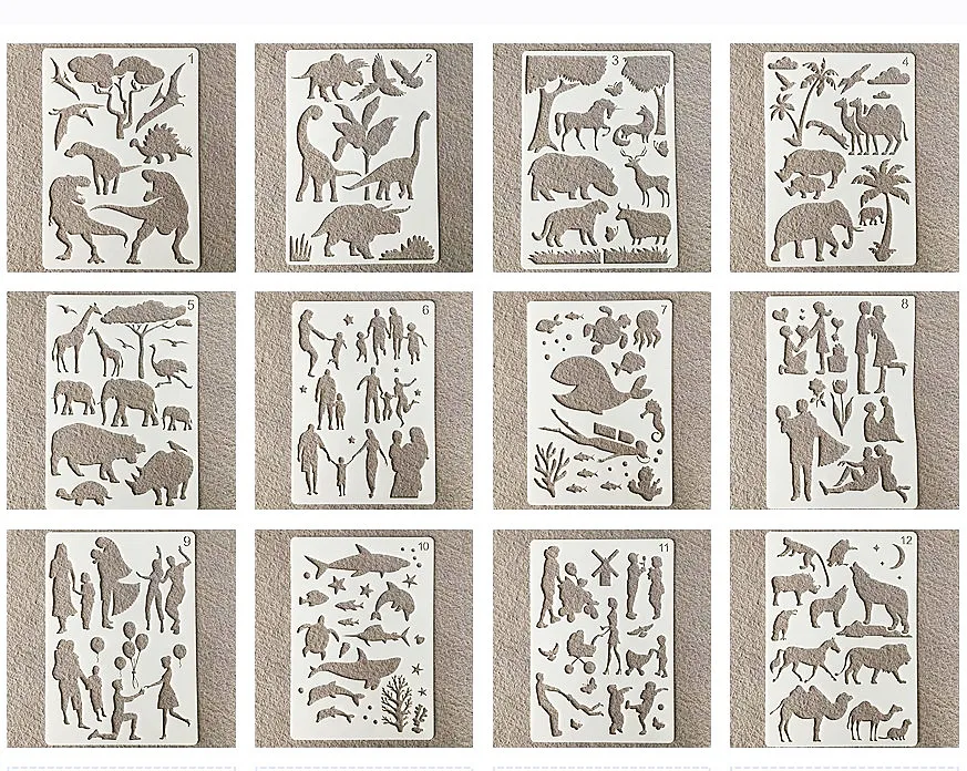 

Трафареты для декора альбома «сделай сам», 12 шт./компл. A4, 29 см