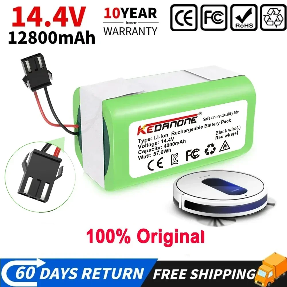 

14.4V 12800mAh Li-ion Battery for Conga 990 1090 cecotec Ecovacs Deebot N79S N79 DN622 Eufy Robovac 11 11S 12 35C X500 battery