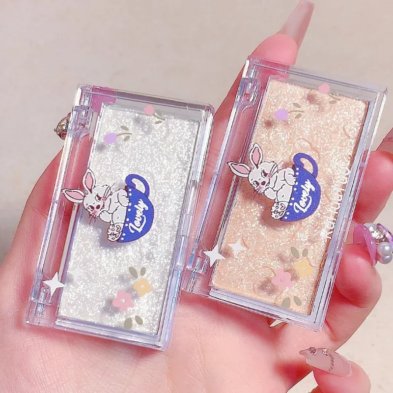 Paleta de sombras de ojos con brillo, maquillaje de diamante, polvo de resaltado, Gel de alto brillo nacarado, iluminador luminoso brillante, contorno