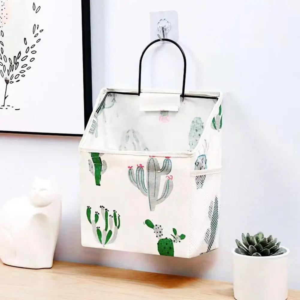 

Durable Storage Bag Hanging Storage Bag Decorative Wall Hanging Storage Baskets with Pineapple Cactus Print Ideal for Kitchen