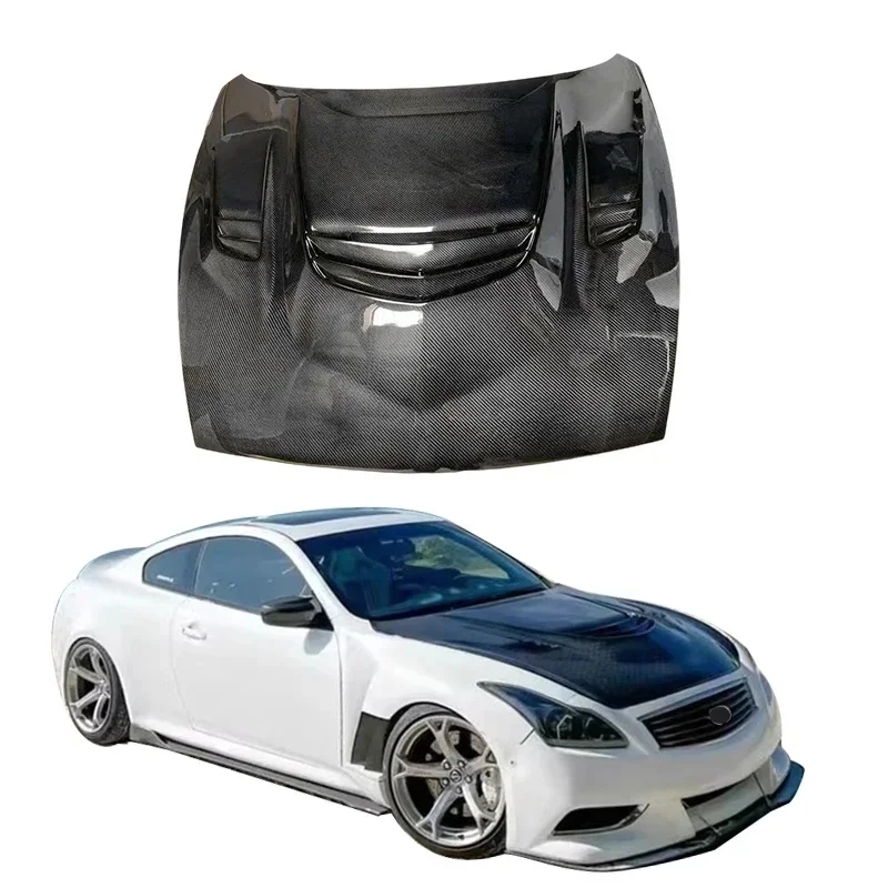 KQX High Quality Custom XSJ Style Real Carbon Fiber Engine Hood Bonnet 370Z Auto Upgrade Parts
