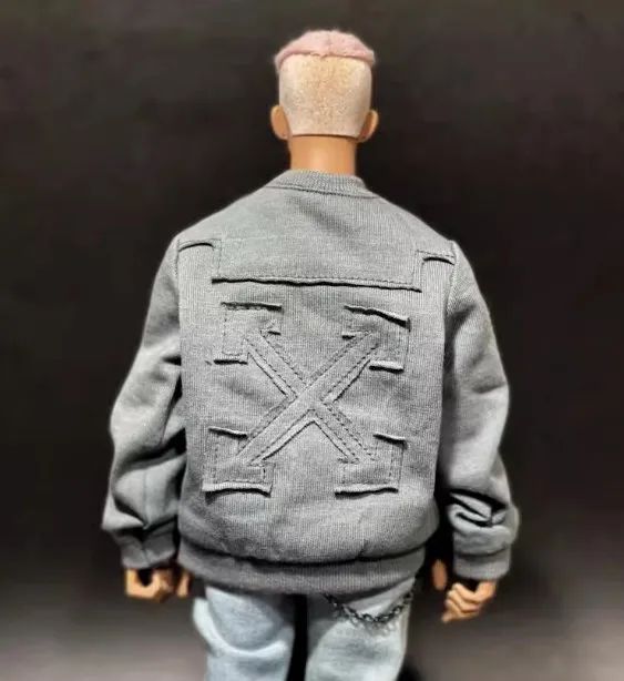 

Customize 1/6 Collection Soldier BJD Clothes Accessories Handmade Street Fashion Grey Sweatshirt Model Toy Fit 12" Action Figure