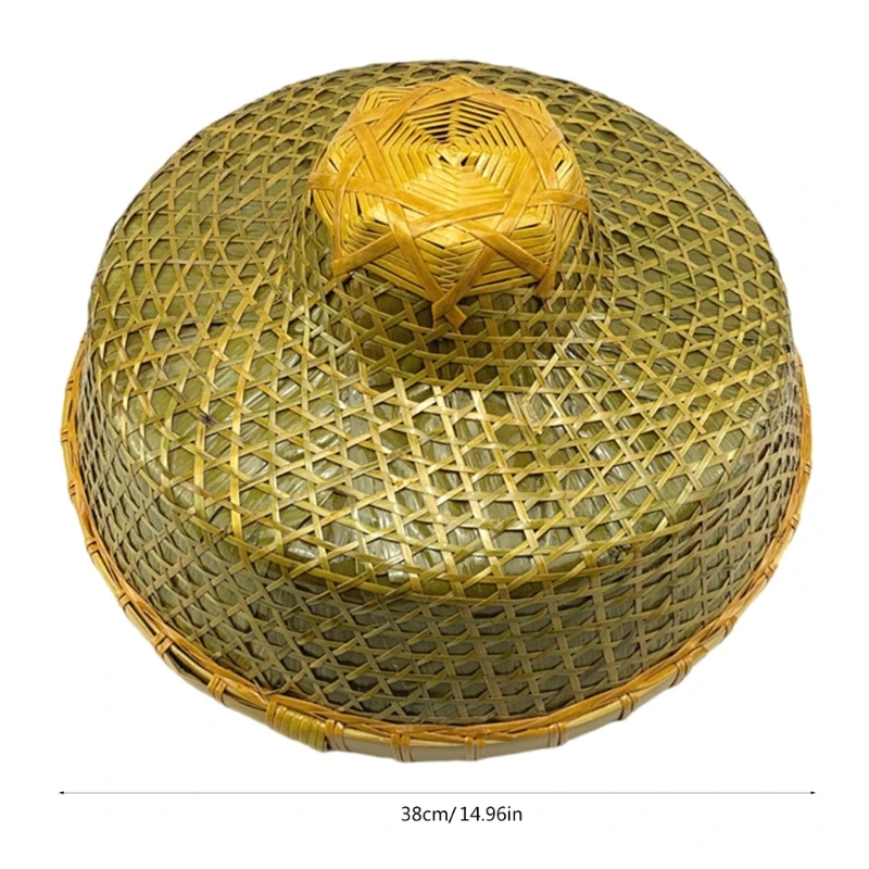 Unpainted Blank Bamboo Cone Hat Sunshade Stage Performances Props Handwoven Straw Hat Crafted Asian Themed Decorations