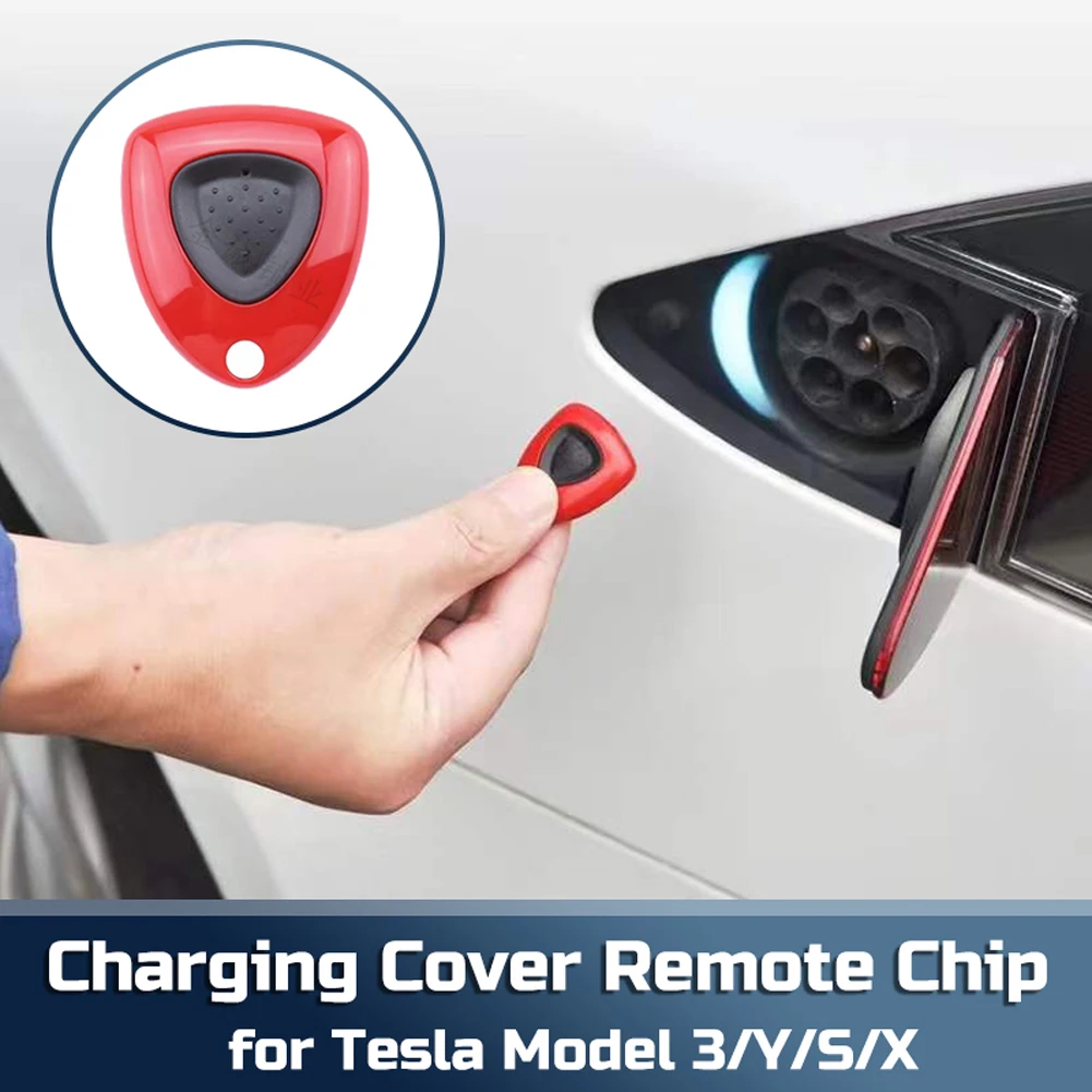 

1-3pcs For Tesla Model Y/3/S/X Charging Port Remote Control 15m Range Lithium Battery Charger Pile Opening Cover Port Key Chip