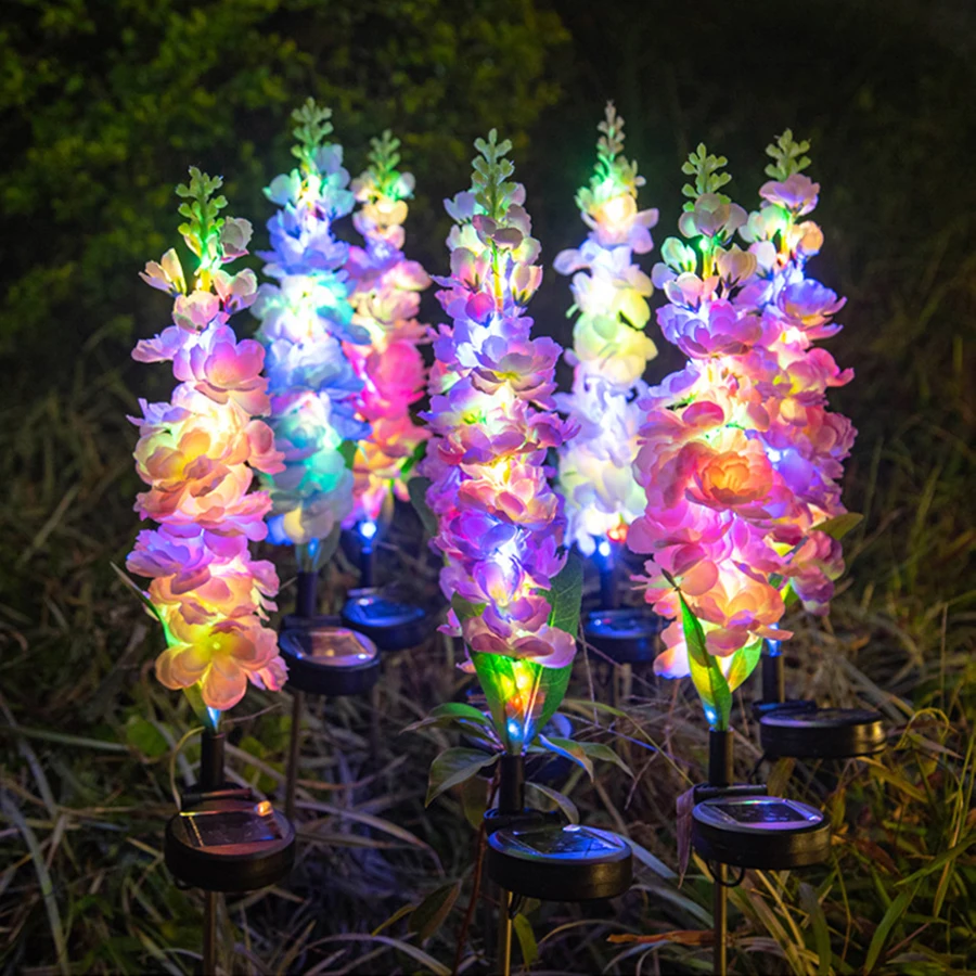 

Гиацинтная лампа на солнечной энергии, уличная водонепроницаемая лампа с имитацией цветка, лампа для газона, ландшафтная лампа для украшения двора