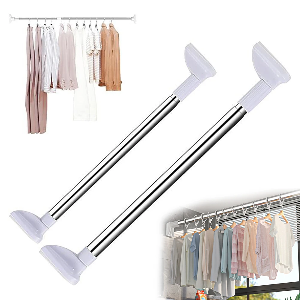 

Adjustable Nonslip Clothing Drying Rod Strong Bearing Capacity Never Slips For Bathroom