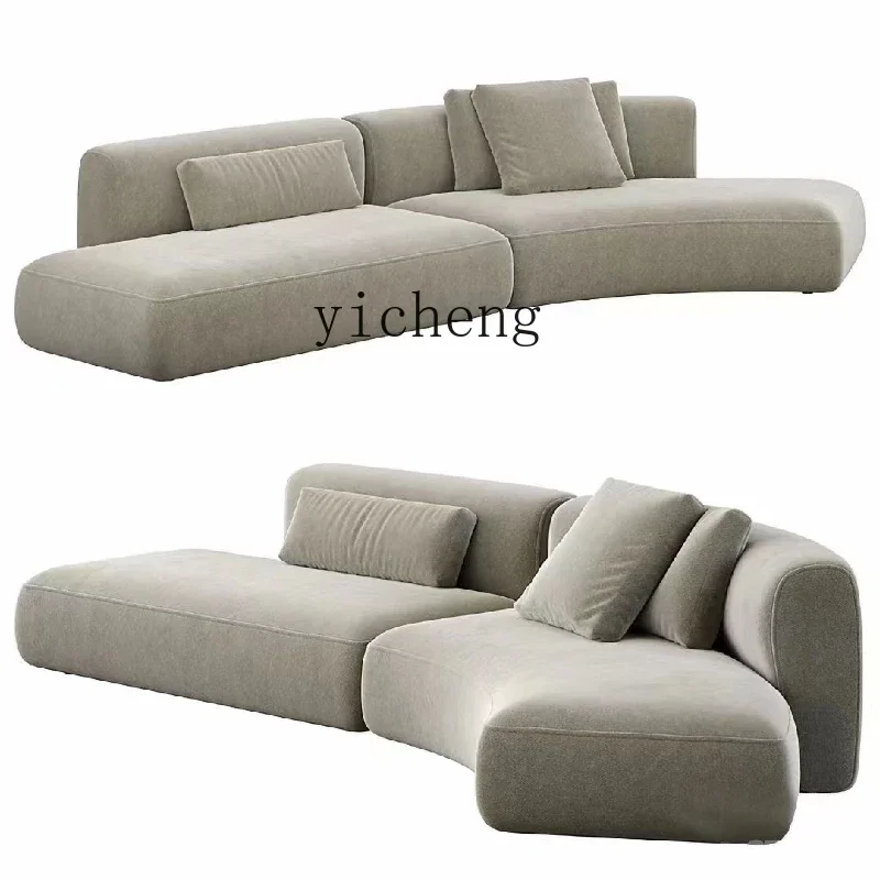 

TQH Minimalist Corner Curved Sofa Living Room Beauty Salon Reception Technology Cloth Special-shaped Fabric Sofa