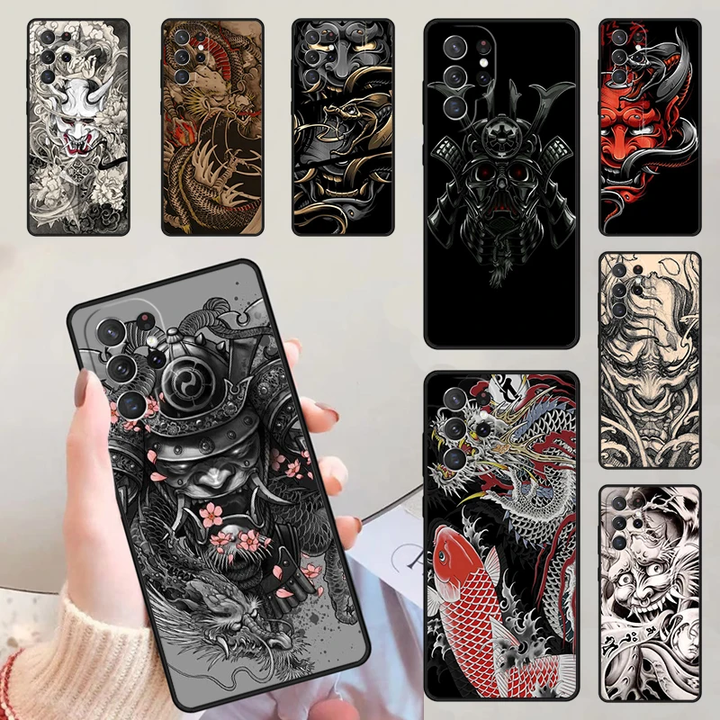 Japanese Hannya Mask Phone Cases For Samsung Galaxy S23 S20 FE S21 S22 Ultra Note 20 S8 S9 S10 Note 10 Plus Cover