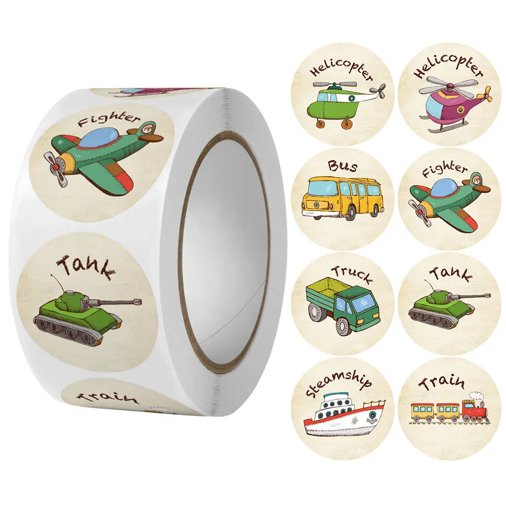 500 Stuks 8 Ontwerpen Kid Sticker Graafmachine Sticker Papier Bulldozer Voor Aanmoediging Student Kinderen Label Bouwfeest Geschenken