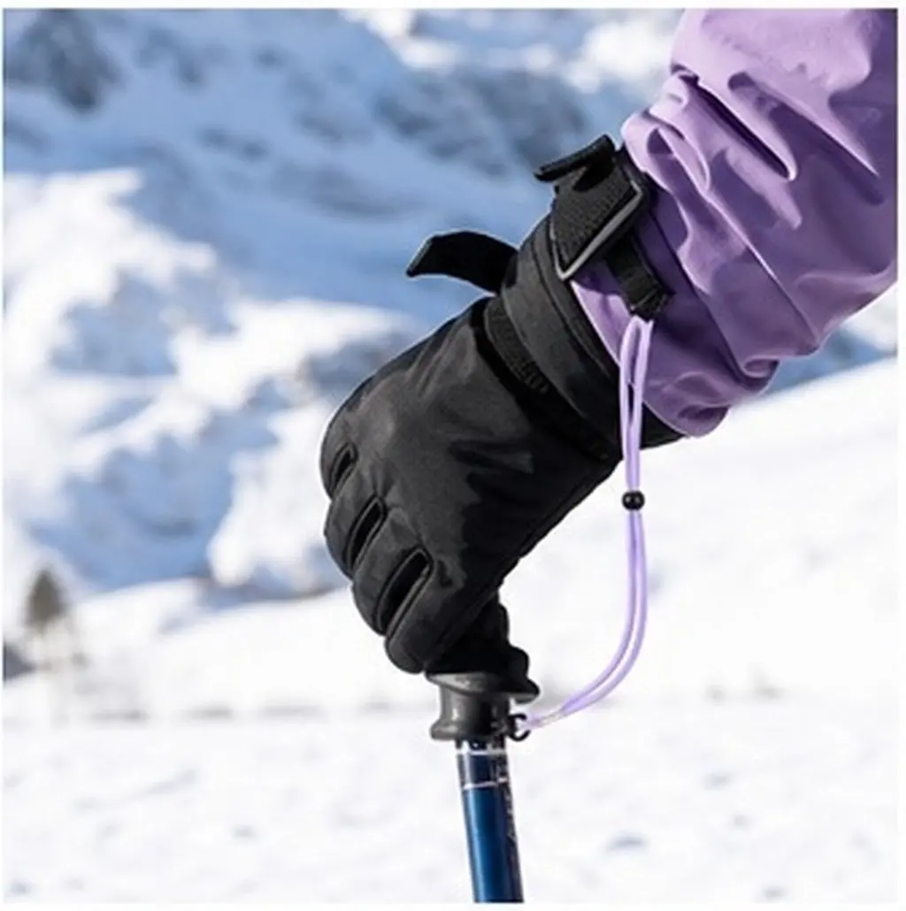 1Pair Ski Glove Safety Strap Adjustable Anti-Lost Wrist Leash Mitten Holder Rope Skiing Snowboarding Accessories Purple