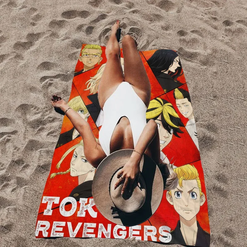 Tokyo Avengers Handdoek Microfiber Strandlaken Absorberend Snel Droog Zacht Yoga Zwemresort Bergklimhanddoek