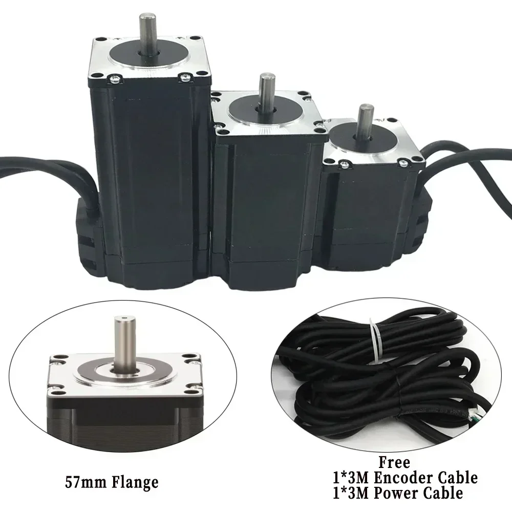 NEMA 23 stappenmotor met gesloten lus 1,2 Nm/2 Nm/3 Nm |   57 mm (2,2 inch) 4A 2-fase met encoder, Duits magazijn Snelle levering voor CNC