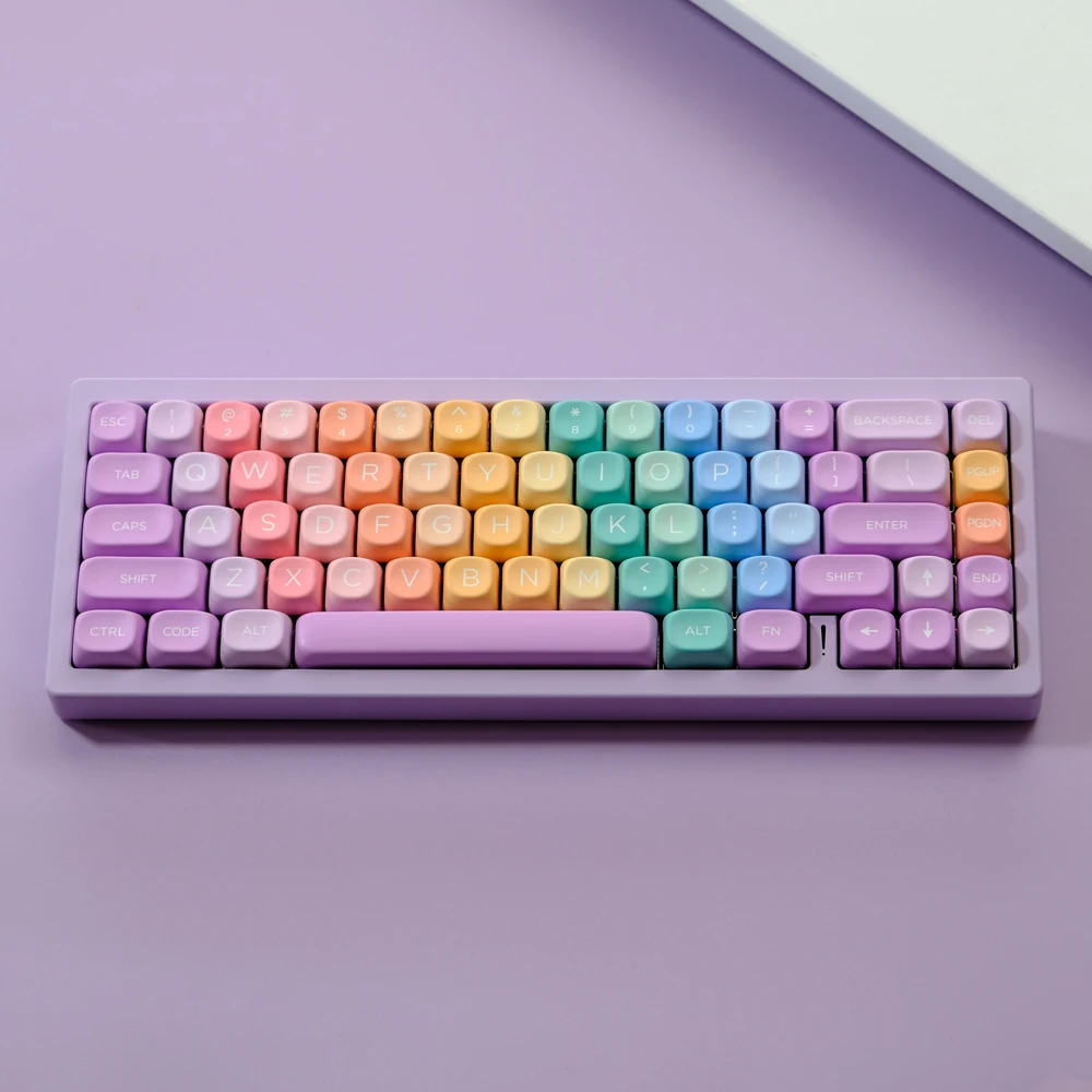 Fudge-Tapa de tecla de color Orbicular, perfil XOA, juego de teclas de sublimación de tinte PBT, 126 teclas para teclado MX 6.25U 7U Shift