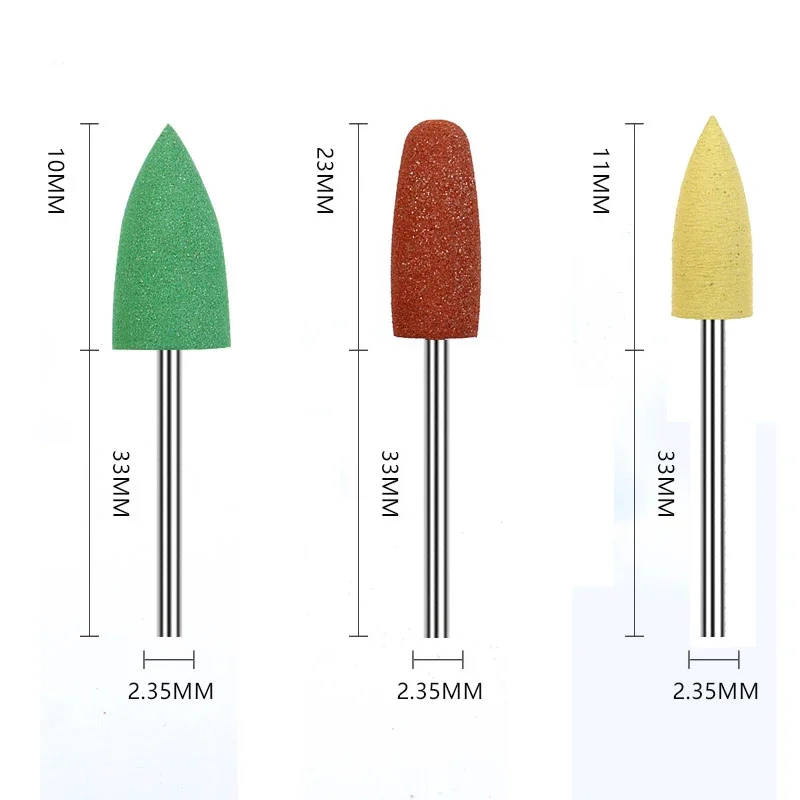 10pcs/Set Tomenty HP 2.35mm Dental Silicone Rubber Polishers Burs Teeth Whitening Plishing Drill Dental Polishing Nail Drill Bit