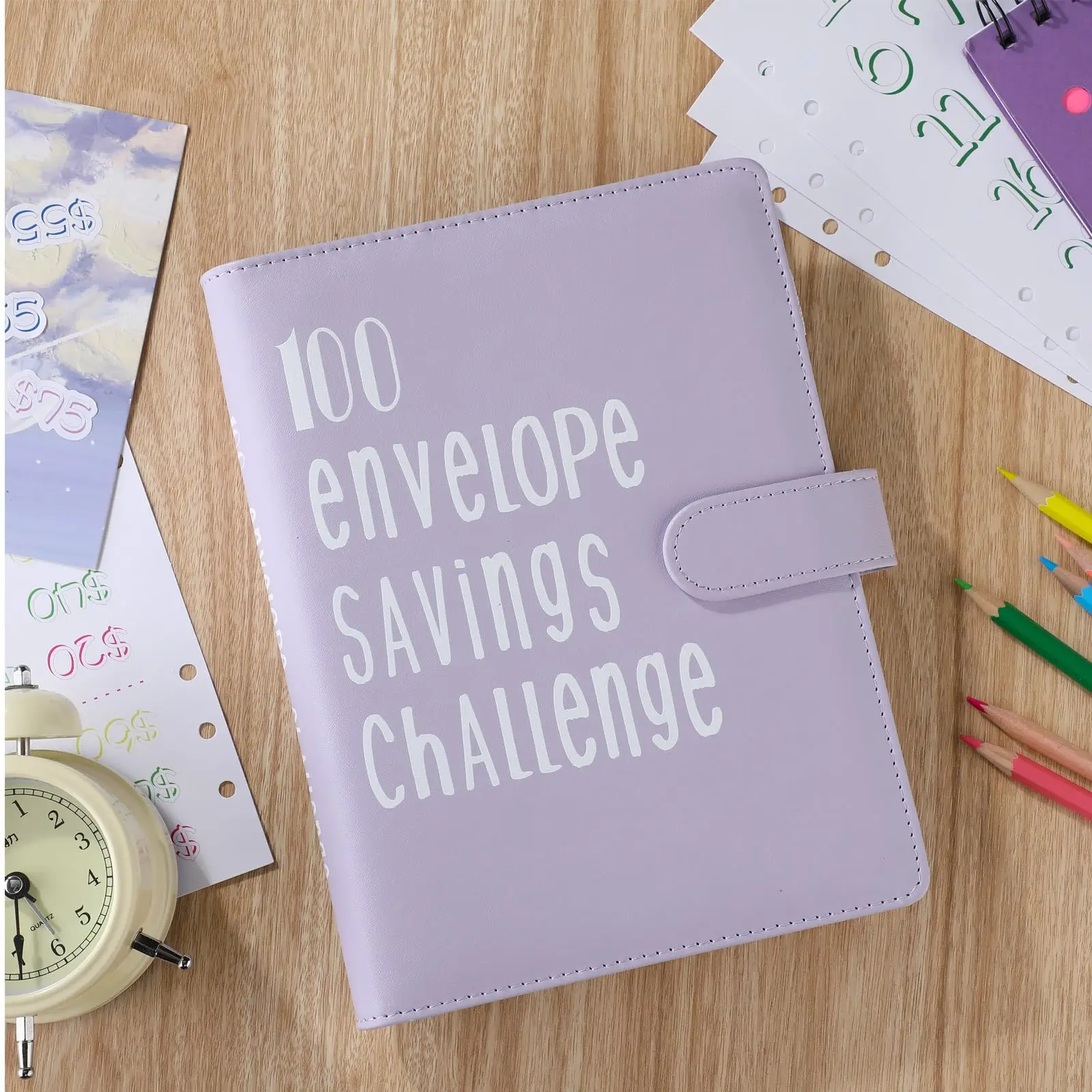 100 Envelope Challenge Binder Save Savings Challenges Loose-Leaf Binder Budget Binder With Cash Envelopes Money Organizer System