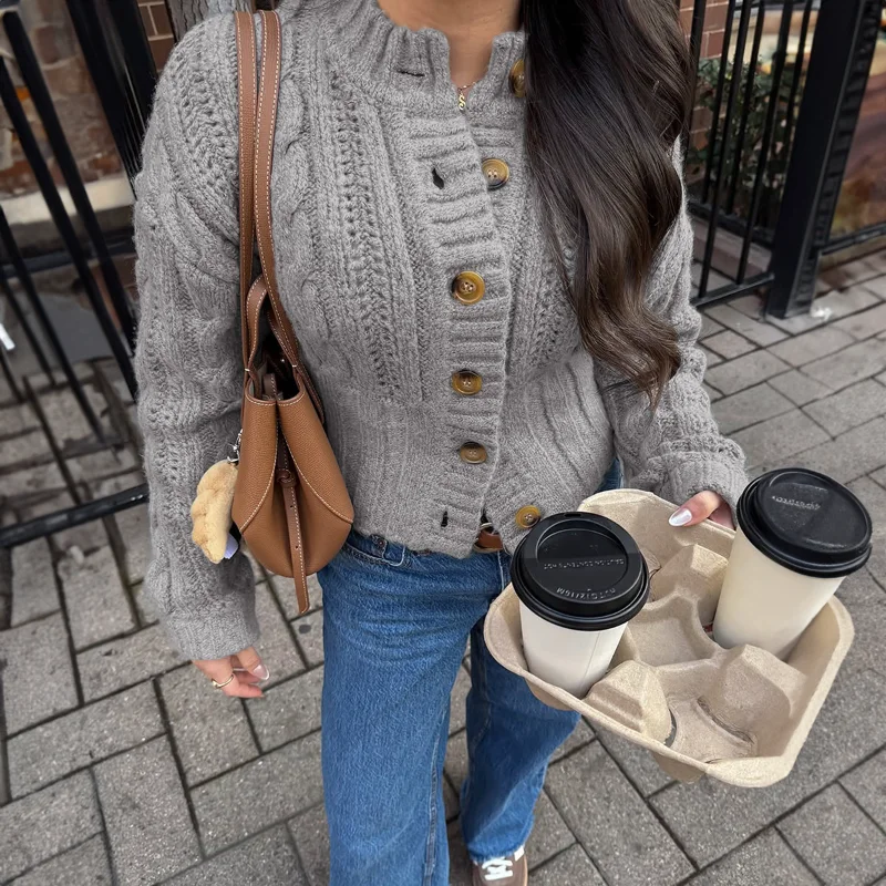 

Vacation Versatile Woolen Long-sleeved Shirt Sweater for Women 2025 Autumn and Winter