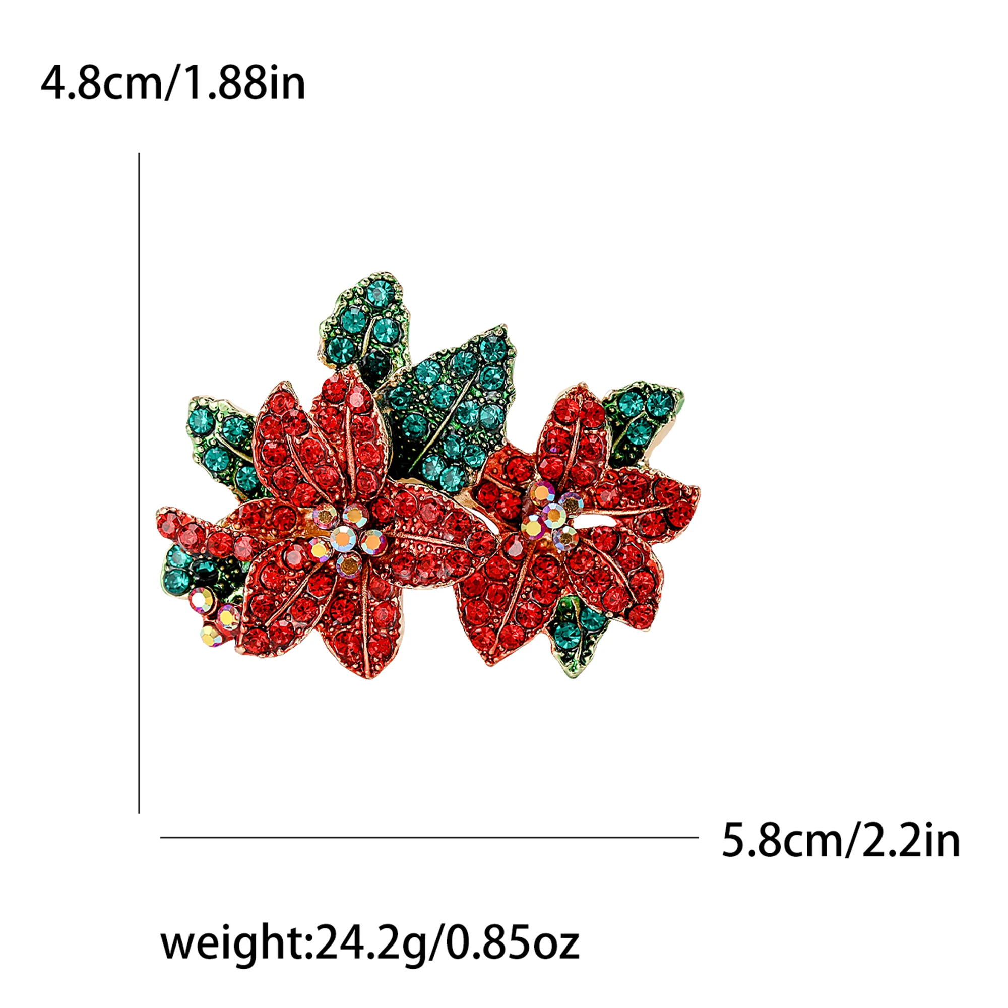Rhinestone Floral Brooches for Women Unisex Flowers Botanical Pins Banquet Party Backpack Gifts Jewelry Accessories