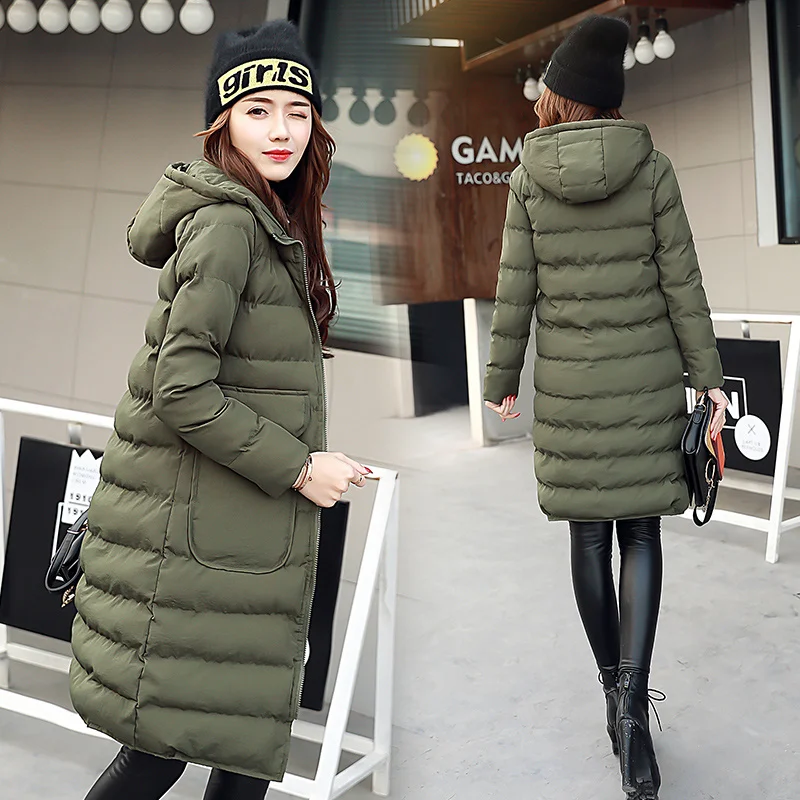 Ladies Fashion Winter Coat Women Down Cotton Hooded Jacket Woman Casual Warm Outerwear Jackets Female Girls Black Clothes VA1160