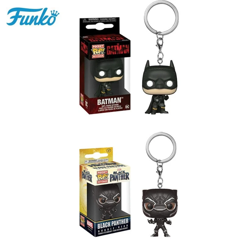Figura de Juguete de Llavero Funko POP de Pantera Negra y Batman