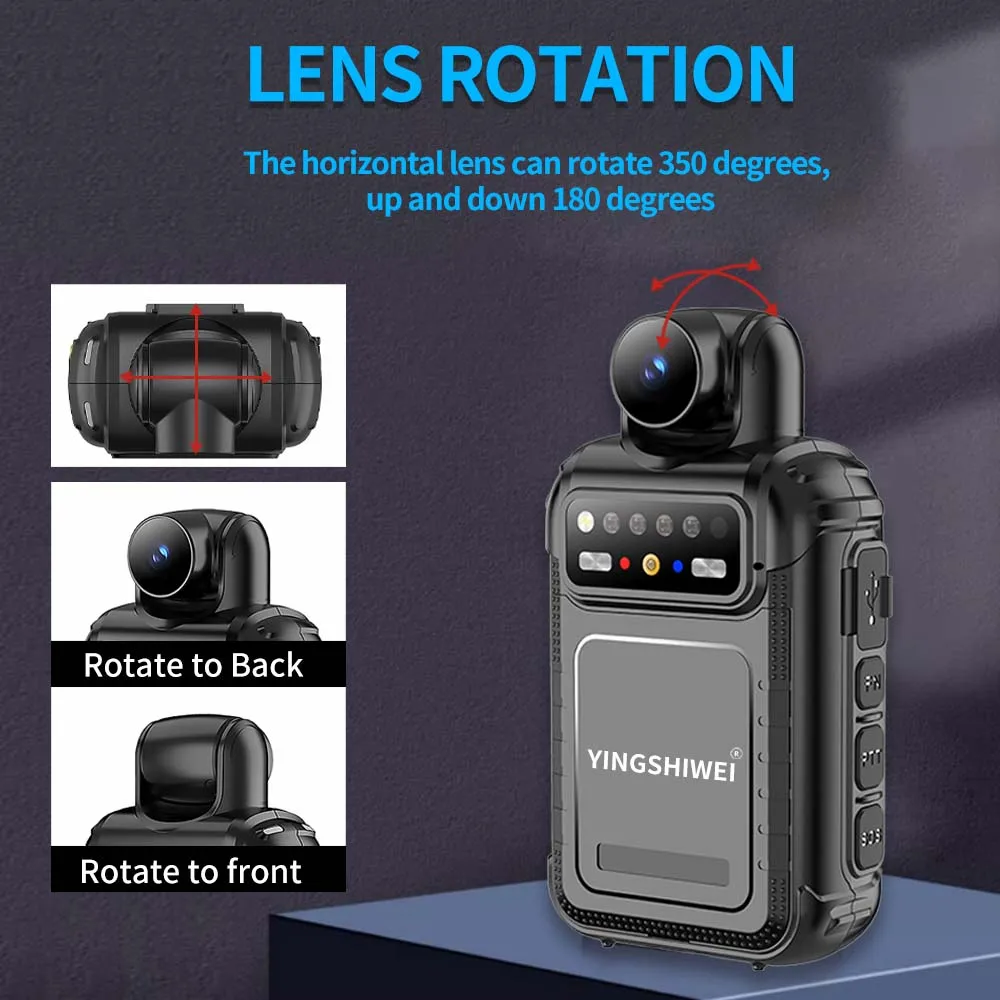 Customizable 2024 new body camera released up and down 350-degree rotating lens flexible and convenient to use