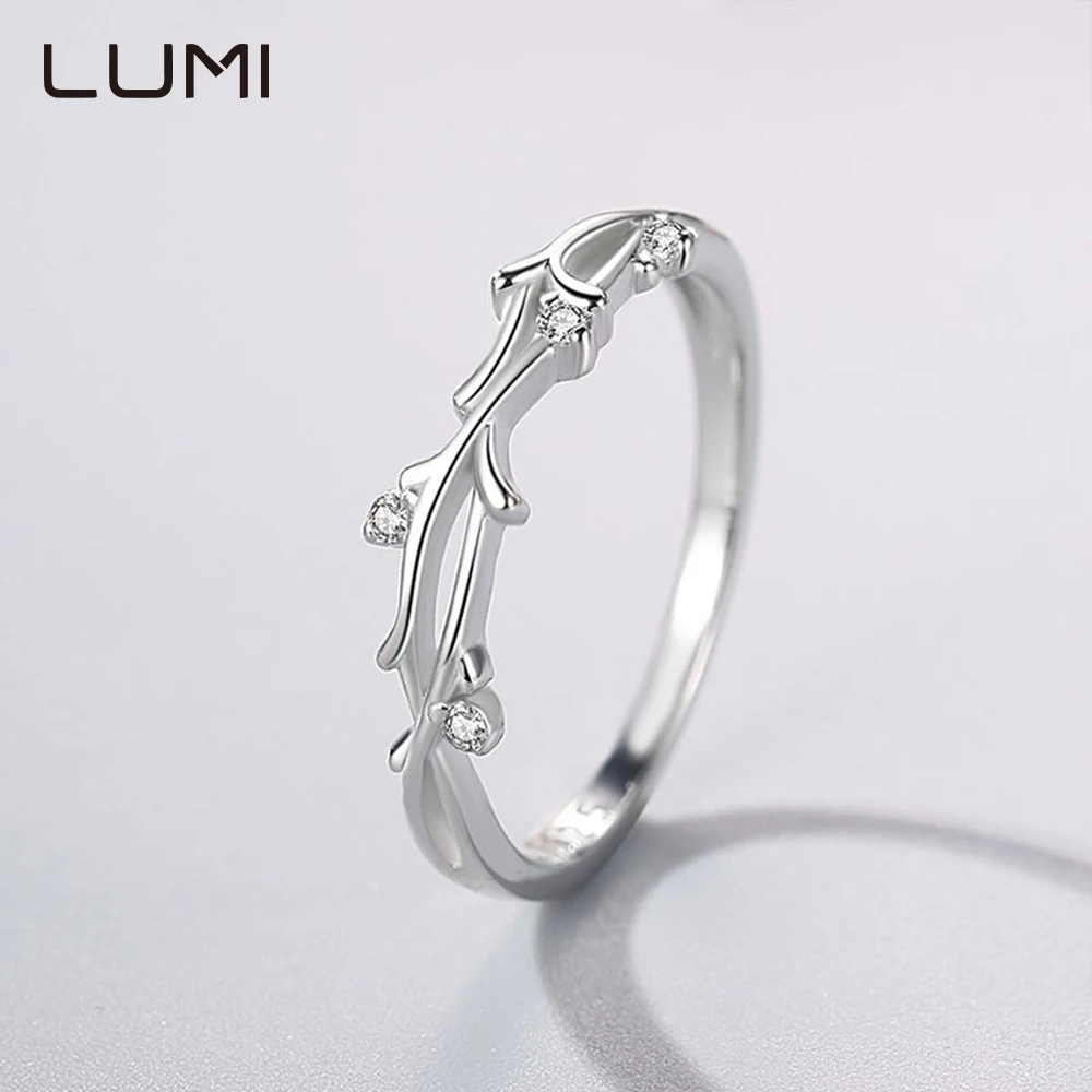 

Trendy Real Moissanite 925 Sterling Silver Branch Ring - Elegant Female Ring Party Wedding Jewelry for Women Girlfriend Mom