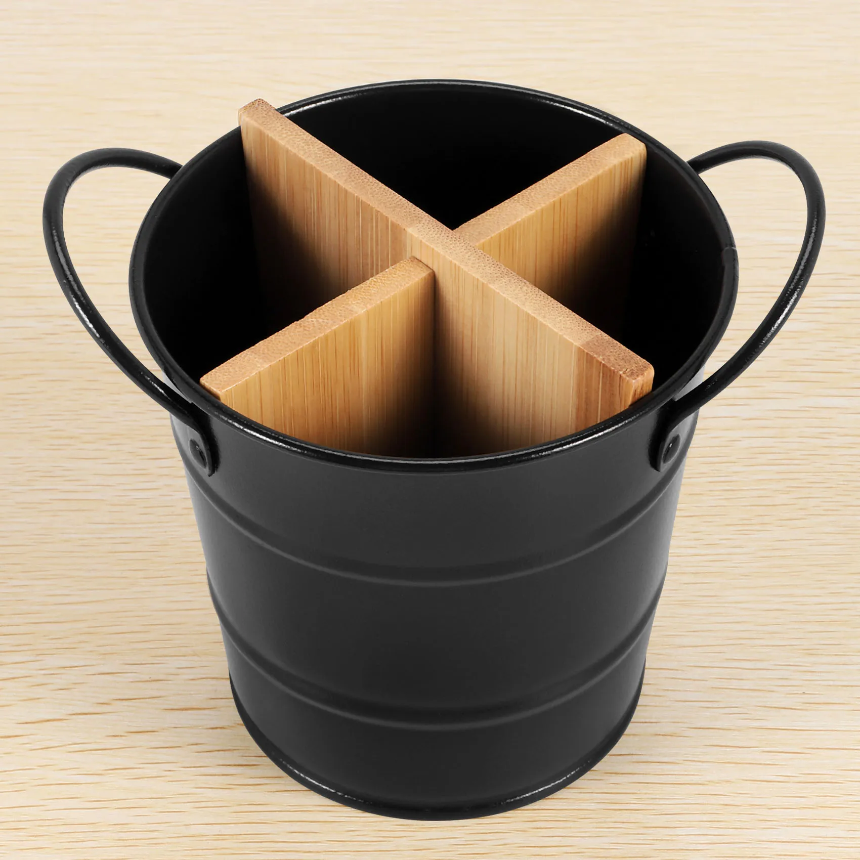 AT63-Kitchen Cutlery Organizer Knife Stand Storage Holder Separate Spoon Fork Chopstick Kitchenware Cooking Tool Bucket