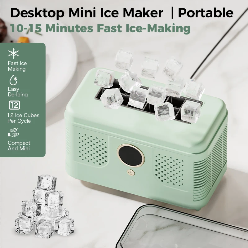 Ice Maker 12V Car Cube Ice Automatic Ice Making Box 100V-240V Mini Portable Ice Machine For Home Dormitory Office Camping