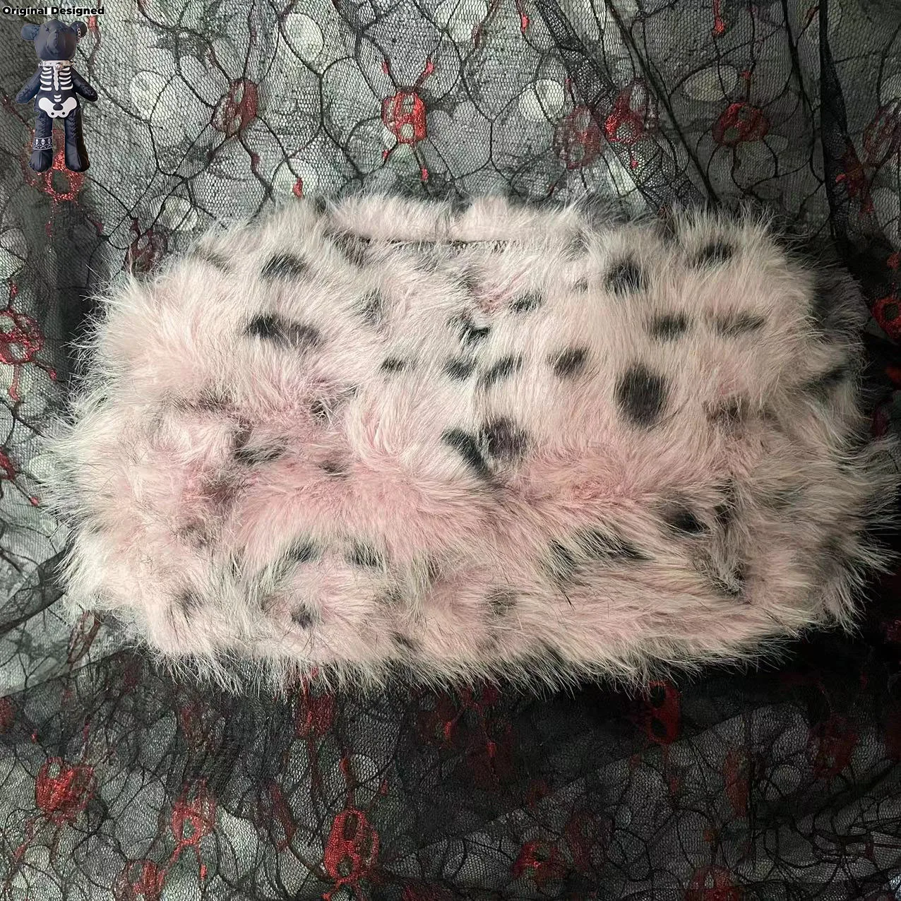 Bolso de mano de leopardo Rosa Y2K Punk, bolsos de felpa versátiles, bolso cruzado diario, bolsos de mano para mensajes