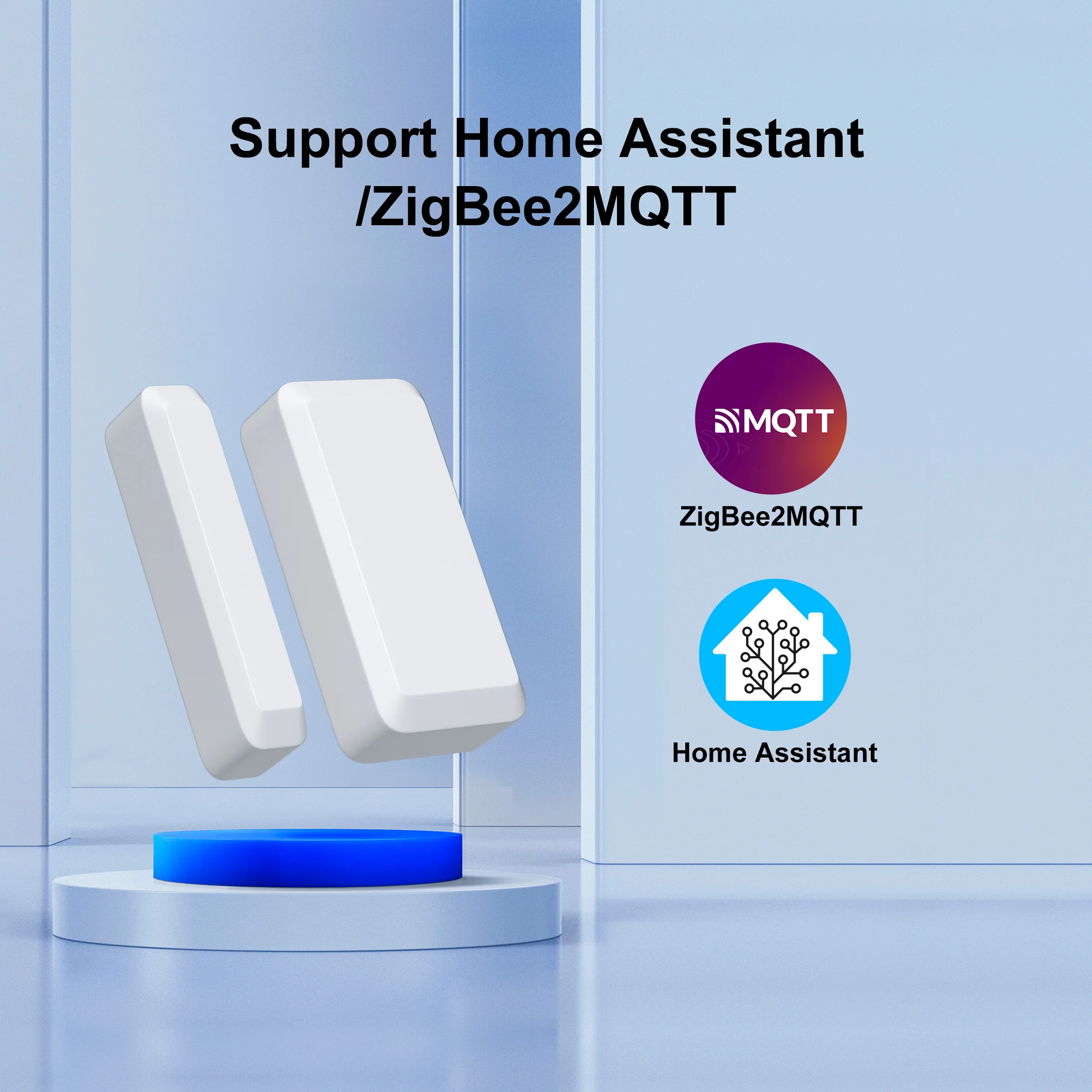 GIRIER ZigBee 3.0 Door and Window Sensor Smart Wireless Contact Detector for Home Security Work with Home Assistant ZigBee2MQTT