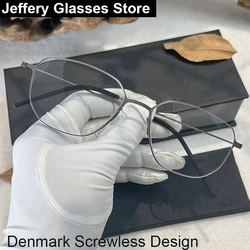 Denmark Brand Pure Titanium Polygon Glasses Frame Men Women 4g Ultralight Screwless Eyeglasses Design Fashion Luxury Eyewear