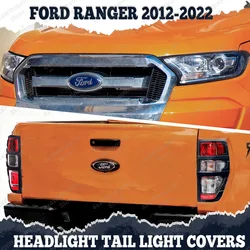 Rear Lamp Hoods Head Light Cover Tail Lights Cover For Ford Ranger 2012-2022 Wildtrak XLT XL For Ford Ranger Raptor Lamp Cover