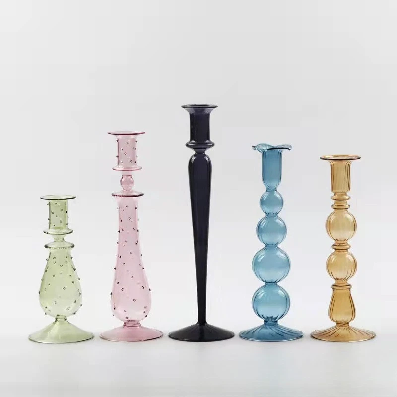 High-boron Glass Candlestick Holder for Wedding,Candlestick Creative Glass for Home Decoration,Housewarming Gift Idea for Party