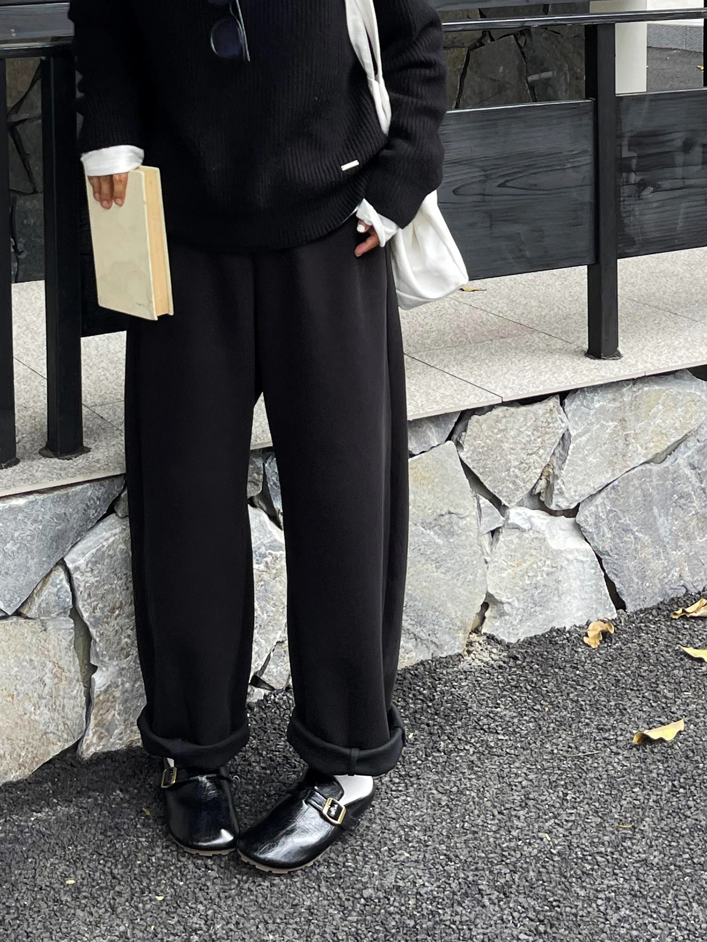 

Женские повседневные широкие брюки-палаццо, утепленные прямые спортивные штаны с высокой талией, длинные брюки в корейском стиле, модный дизайн, осень-зима