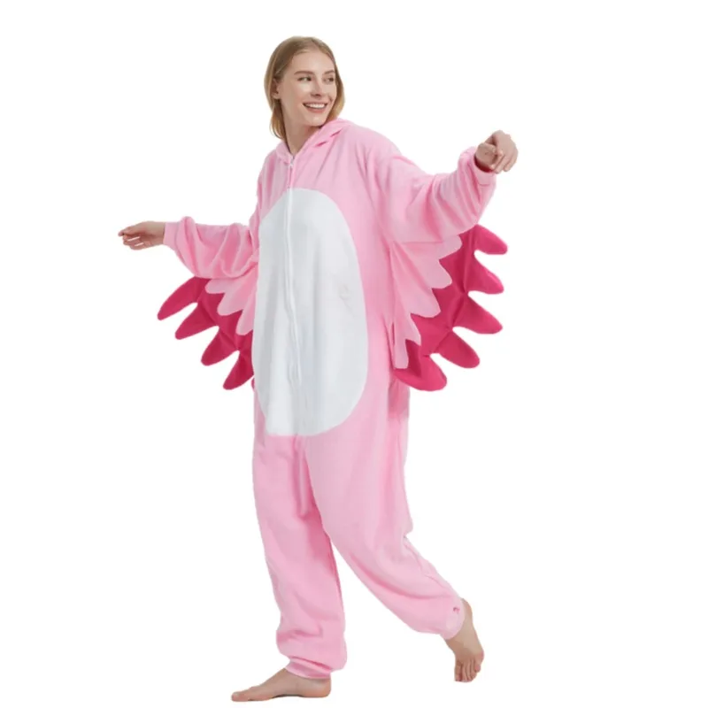 Zipper Flamingo Cosplay Costume Christms Cartoon Onesies Costume Women Adults Kids Halloween  Kigurumi Anime Mascot For Party view 3