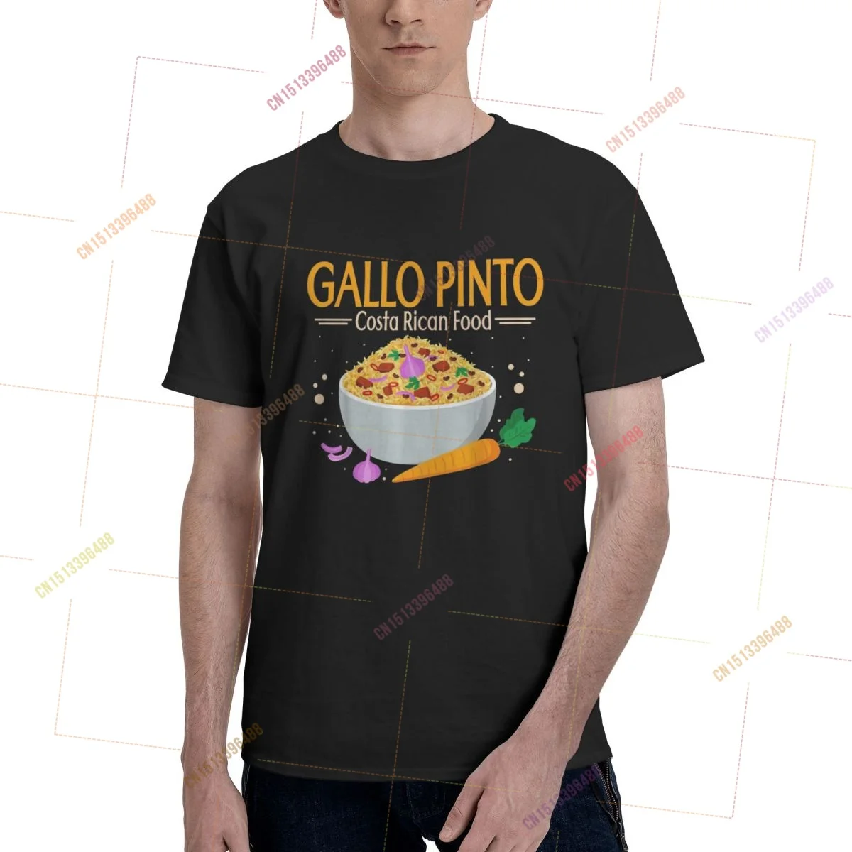 100% Cotton Gallo Pinto Costa Rica Souvenir Cool Central America Food t shirts Men Women Clothing T-Shirts Tops Tees S-6XL