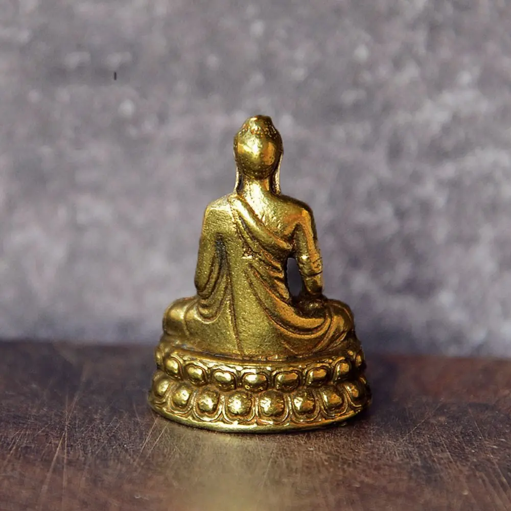 Micro-carving Antiques Worship Antique Fengshui Desktop Decor Sakyamuni Statue Buddha Trinkets Sitting Buddha Figurine