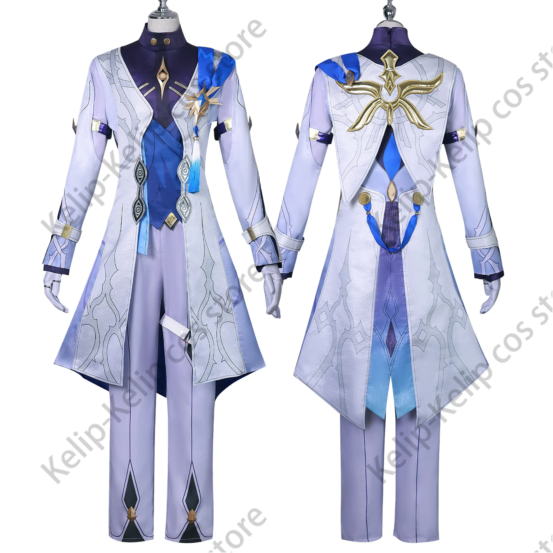 Sunday Cosplay Costume Wig Honkai Star Rail Uniform Wings Headwear Rings Earrings Robin Halloween Party Women Men Props iCoser