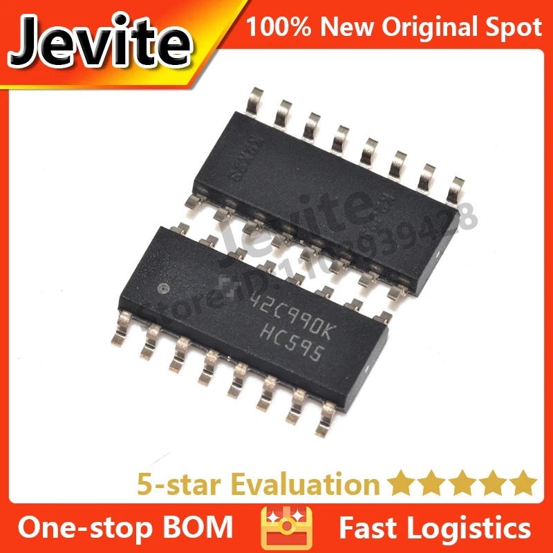 

Jevite 100% New Original electronics Controller IC SN74HC595DR SOIC-16 2V~6V 8-bit shift register