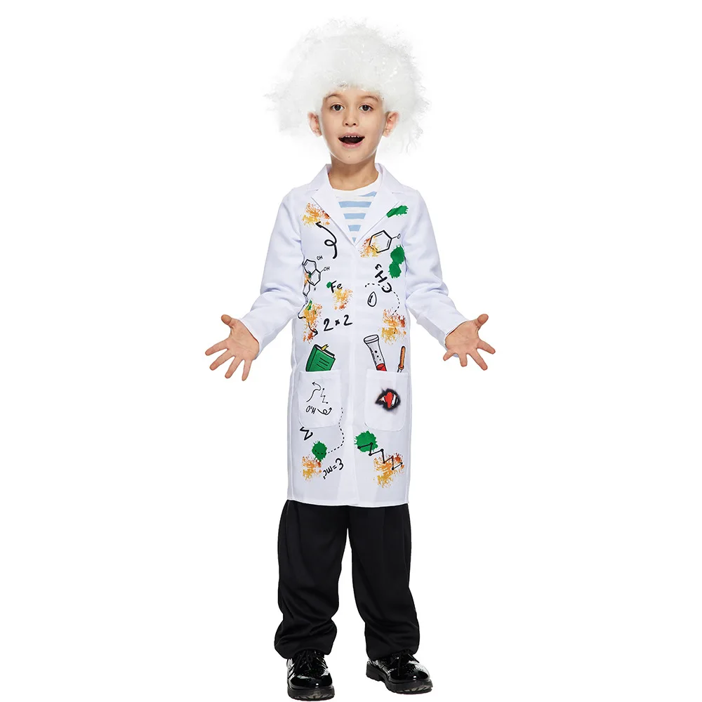 Nieuw grappig Frankenstein prestatiekostuum voor kinderen Silly Scientist Stage Outfit Schoolfeestkostuum